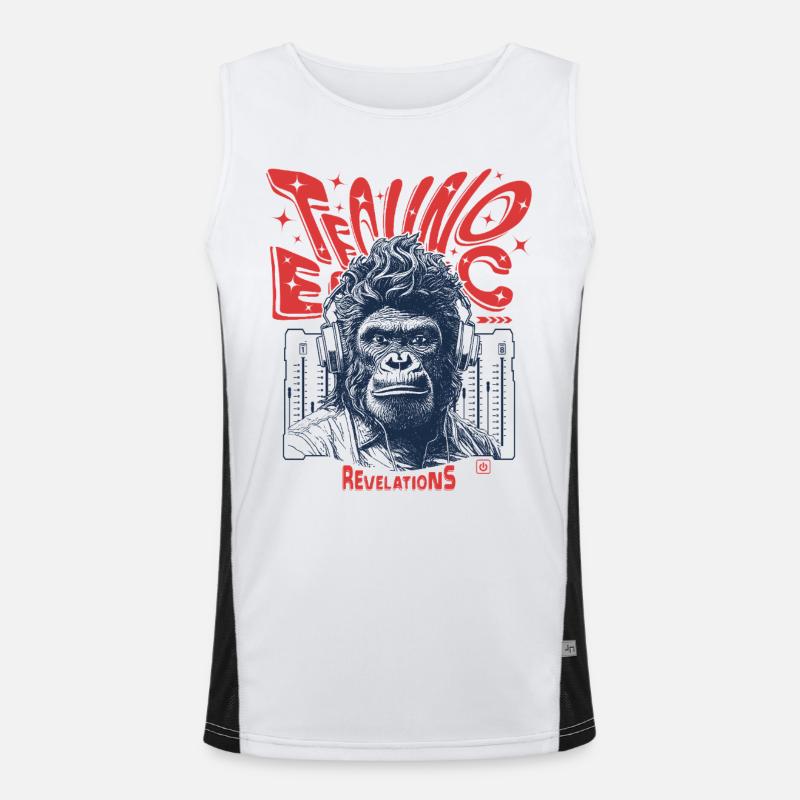Revelations T-Shirt: Monkey sparks open-air techno Men's Functional Contrast Tank Top 