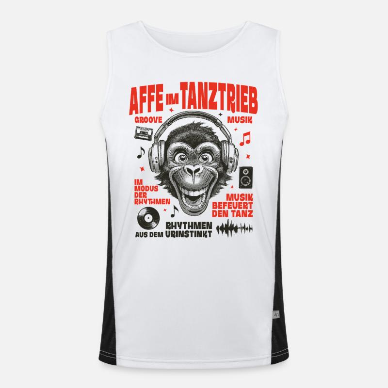 Chemise de son de casque : Monkey Rhythm and Fun Débardeur respirant contrasté Homme 