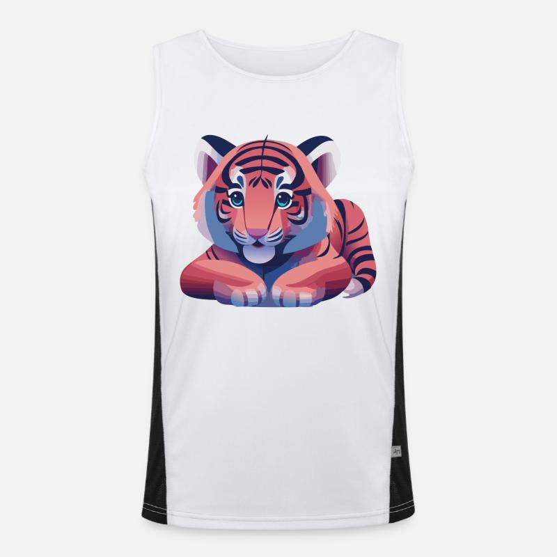 Tiger Cub (Dreamy Animals Collection) Funktionelles Kontrast-Tank Top für Männer 