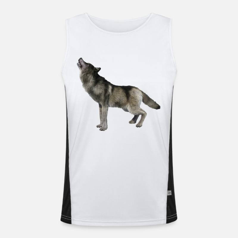 Wolf Funktionelles Kontrast-Tank Top für Männer 