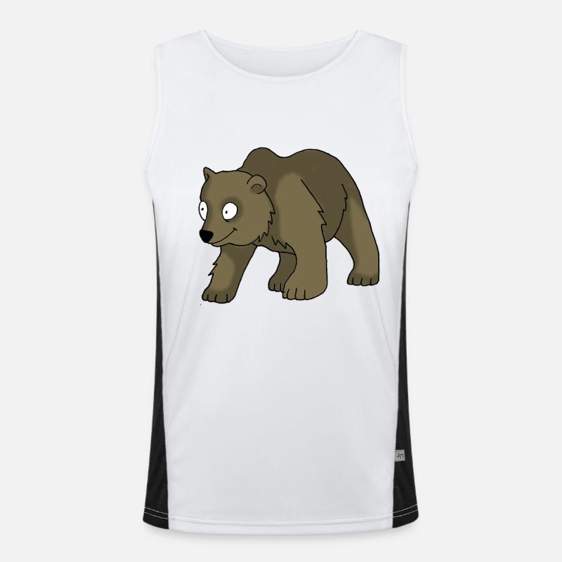 Bear 2 - Men's Functional Contrast Tank Top  - white/black