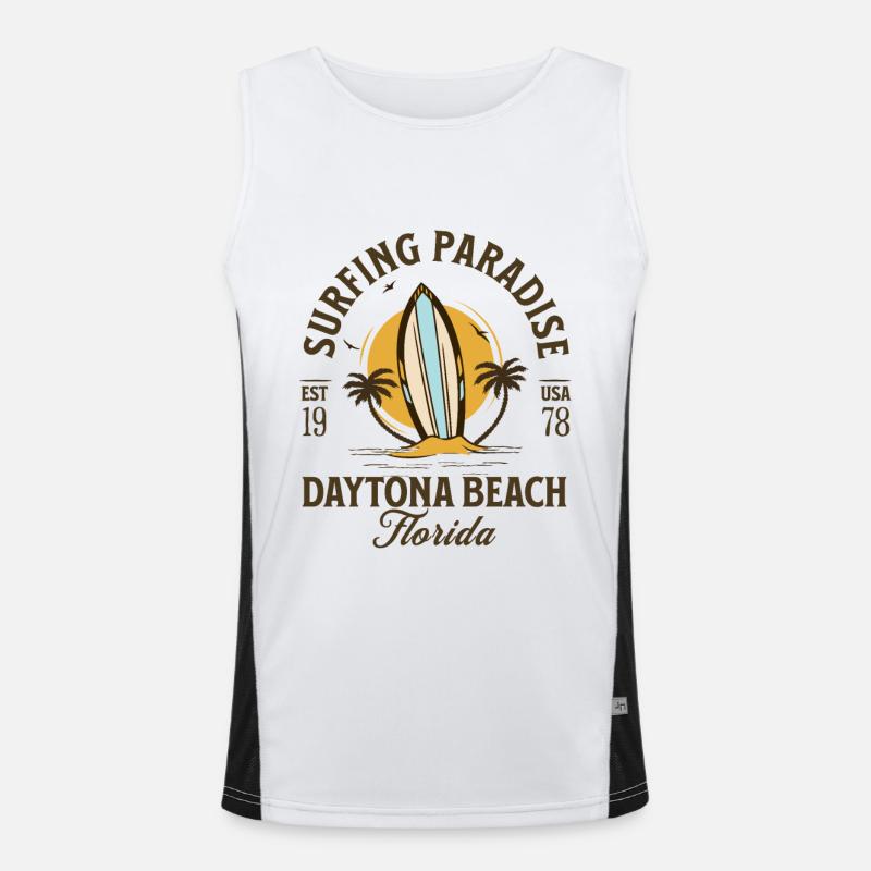 Daytona Beach Florida Surferparadies Funktionelles Kontrast-Tank Top für Männer 