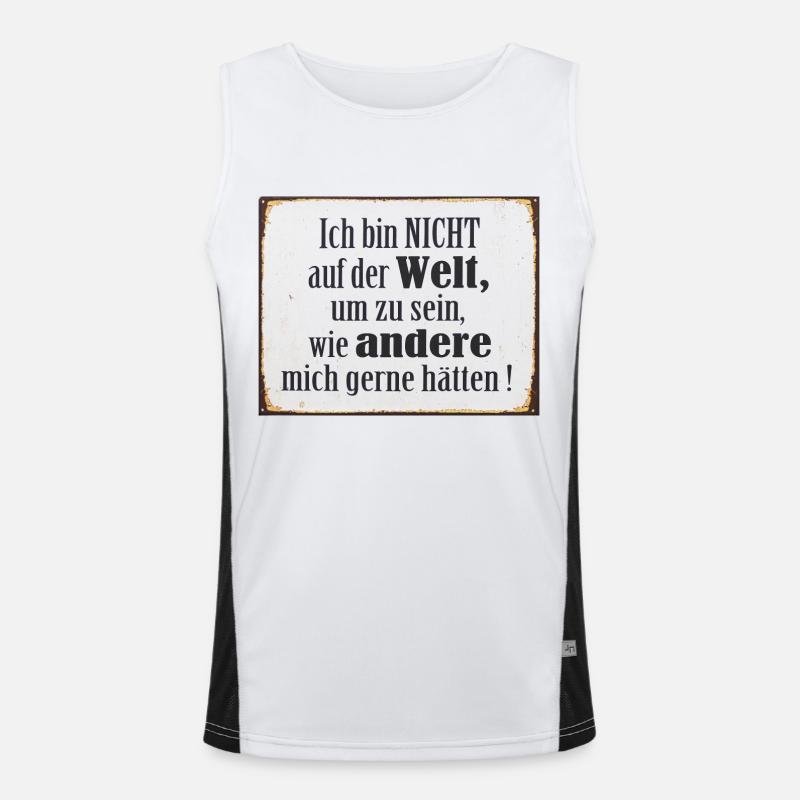Selbstbewusstsein Spruch Geschenk Funktionelles Kontrast-Tank Top für Männer 