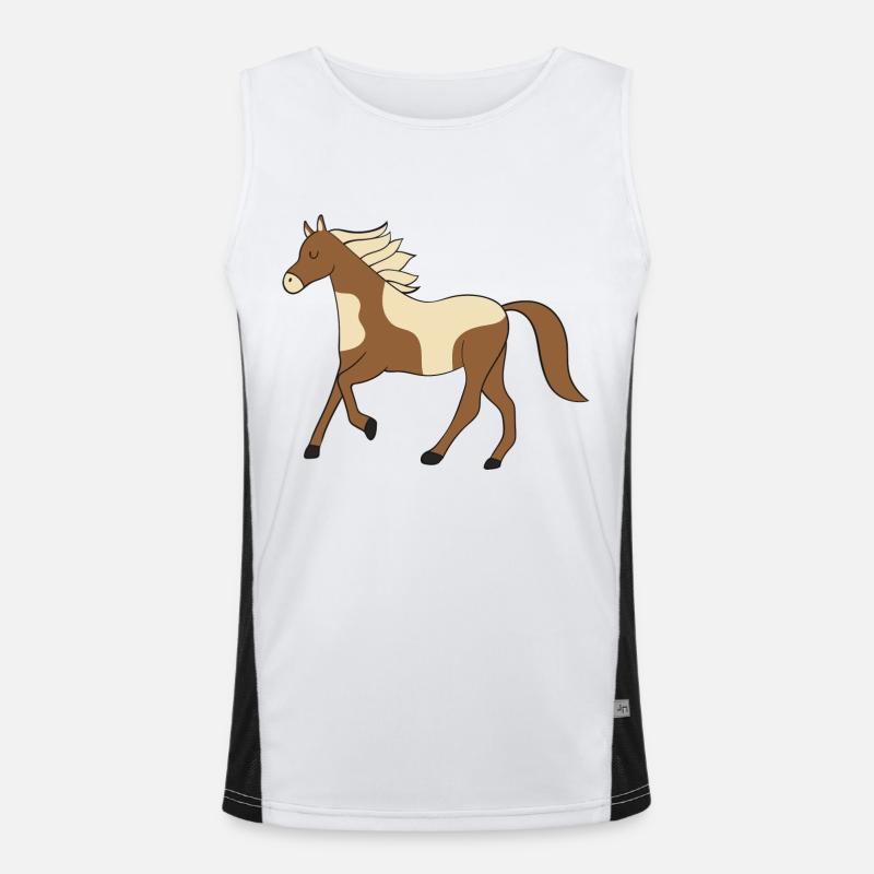 Pferd Funktionelles Kontrast-Tank Top für Männer 