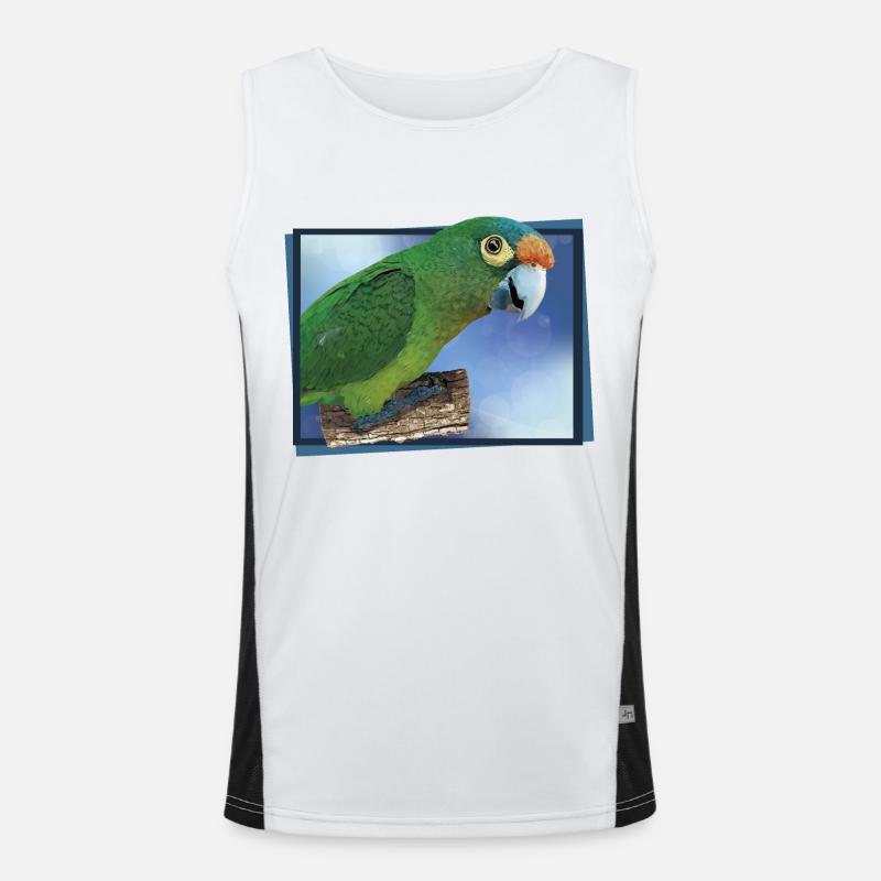 Orange-fronted parakeet Men's Functional Contrast Tank Top 