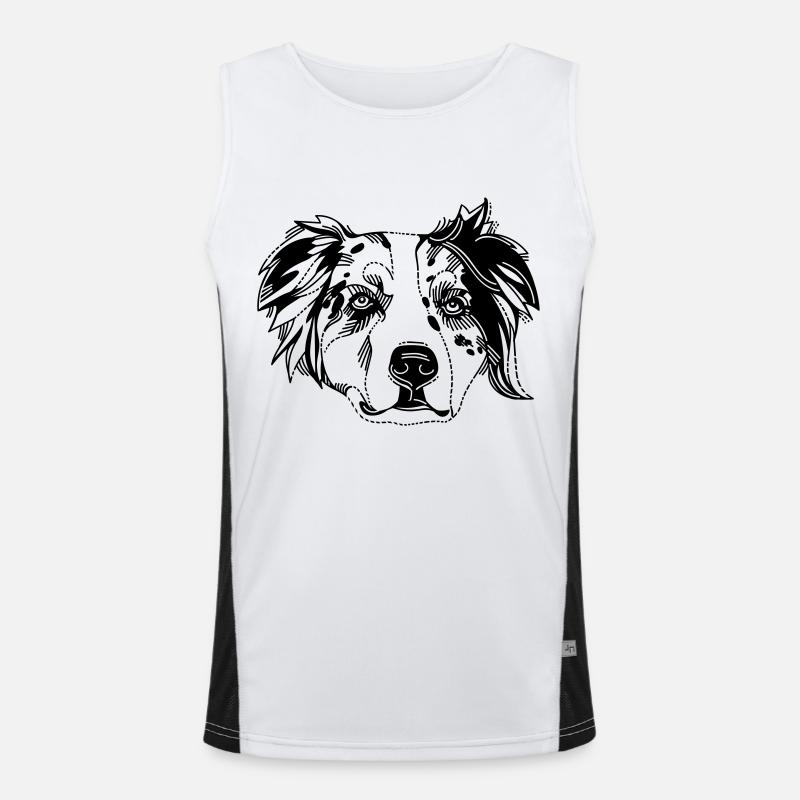 Australian Shepherd Funktionelles Kontrast-Tank Top für Männer 