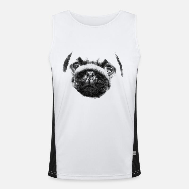 Pug puppy Men's Functional Contrast Tank Top 