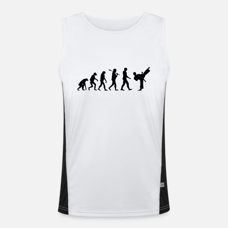 Karate T-Shirt · Evolution · Martial Arts · Exercise Men's Functional Contrast Tank Top 