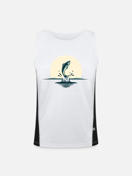 Jumping fish - Men's Functional Contrast Tank Top  - white/black