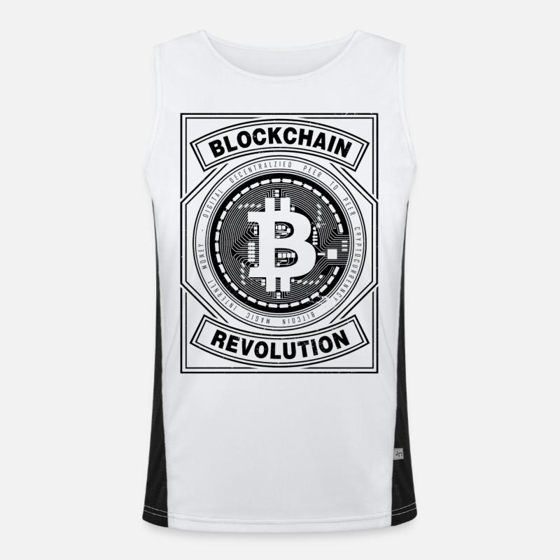 BITCOIN - BLOCKCHAIN REVOLUTION Men's Functional Contrast Tank Top 