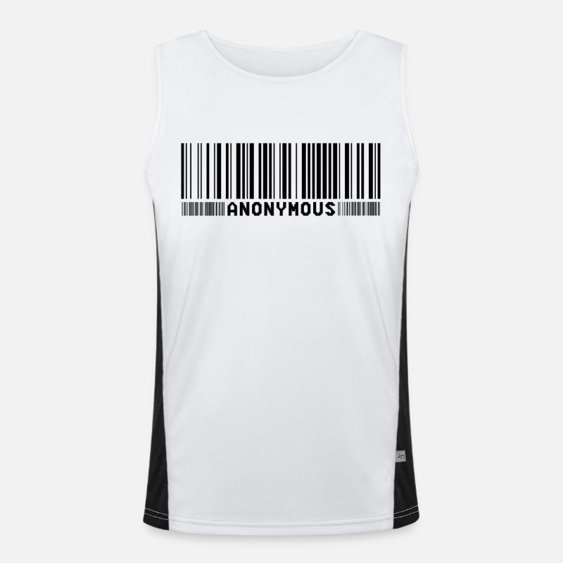 Anonymous Barcode - We Are Legion - Shirt Men's Functional Contrast Tank Top 