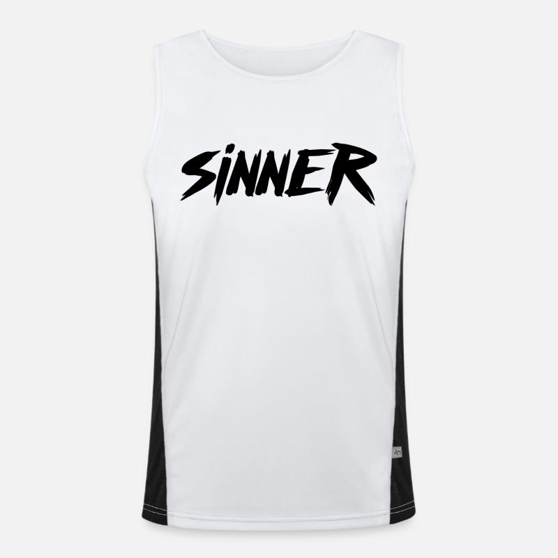 Sinner Grafik Funktionelles Kontrast-Tank Top für Männer 