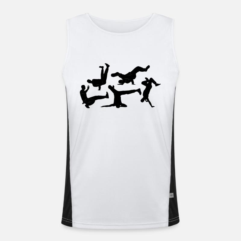 Breakdance Funktionelles Kontrast-Tank Top für Männer 