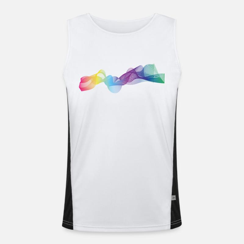 Farben Welle Funktionelles Kontrast-Tank Top für Männer 