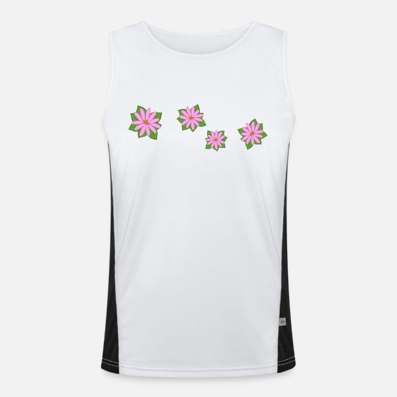 vier blumen rosa Funktionelles Kontrast-Tank Top für Männer 