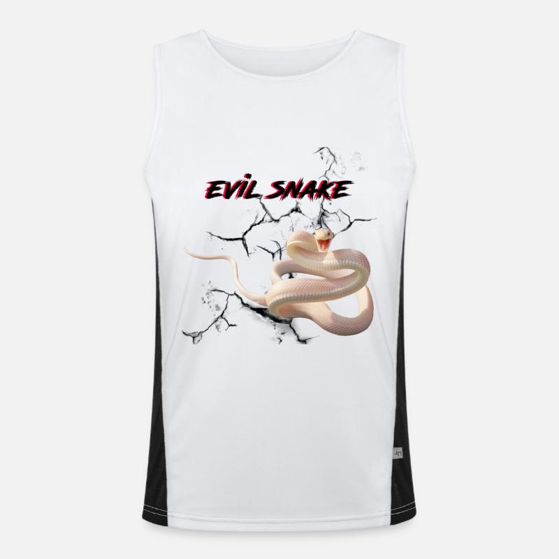 Evil Snake - Men's Functional Contrast Tank Top  - white/black