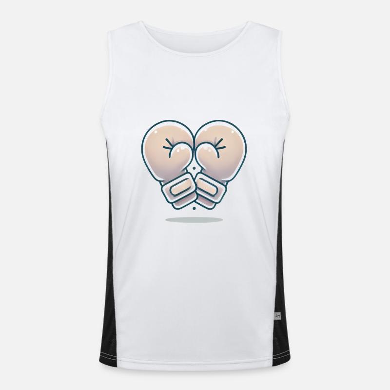 Conception de gants de boxe en forme de cœur Débardeur respirant contrasté Homme 