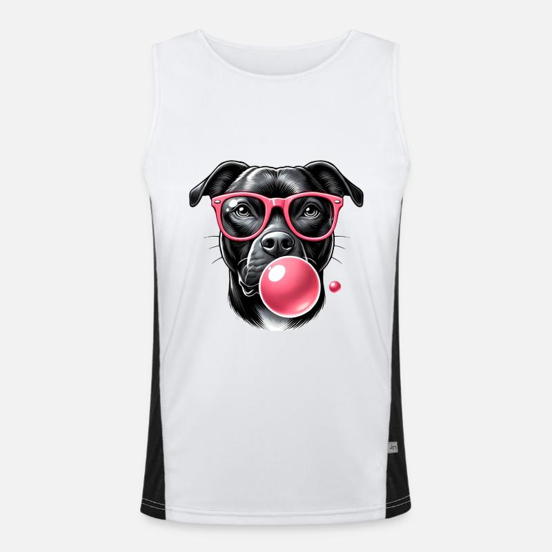 Cool with Pink Bubble Gum Men's Functional Contrast Tank Top 
