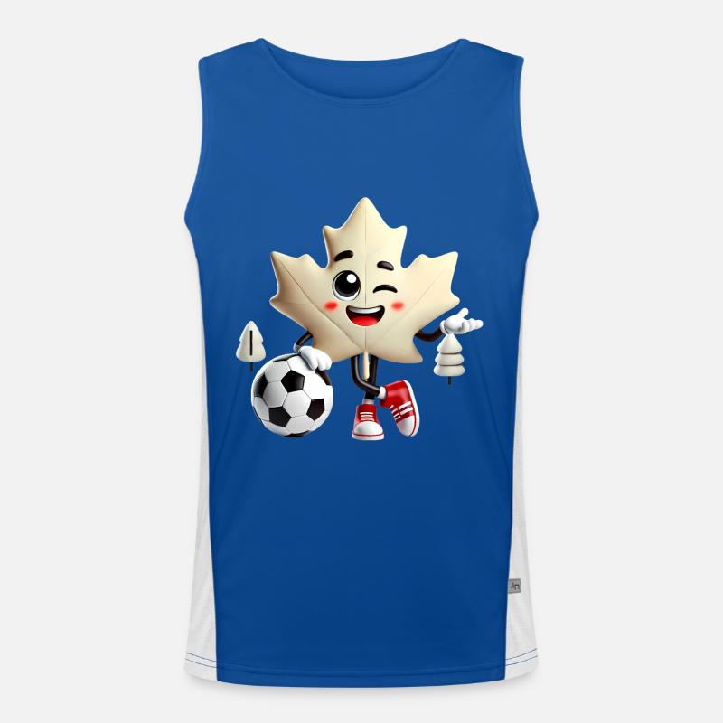 Canada Maple Leaf Soccer Mascot Men's Functional Contrast Tank Top 