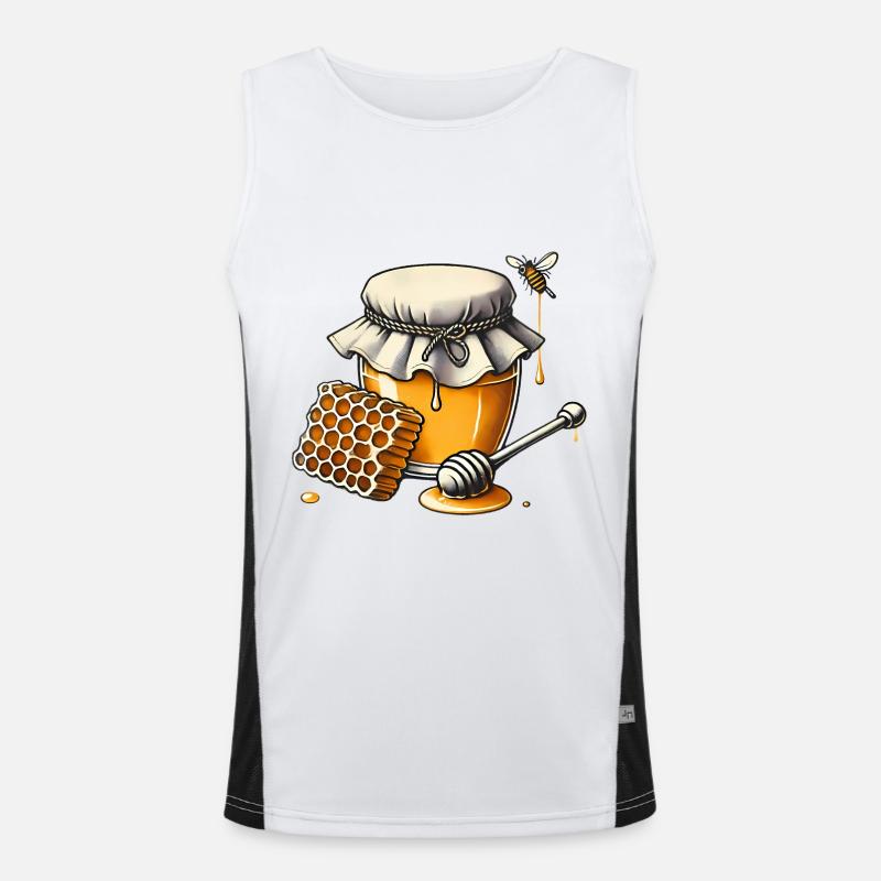 Rustic Honey Jar Dripping Honeycomb Men's Functional Contrast Tank Top 
