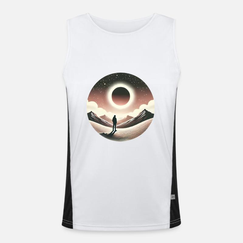 Eclipse Gaze Silhouette Design Men's Functional Contrast Tank Top 