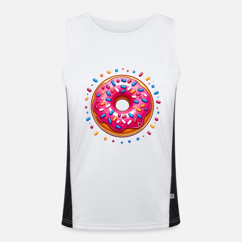 Dona rosa glaseada con chispas Camiseta funcional de tirantes en contraste para hombre 