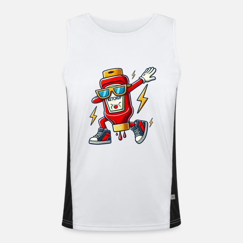 Conception de bouteille de ketchup Dab Débardeur respirant contrasté Homme 
