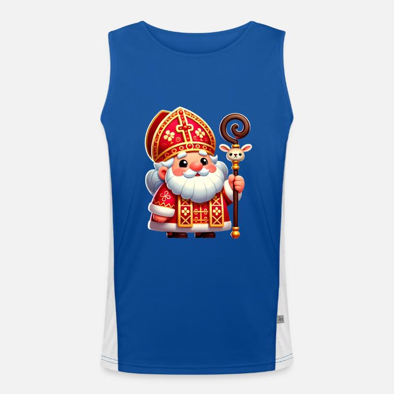 Conception de dessin animé festif de Saint-Nicolas Débardeur respirant contrasté Homme 