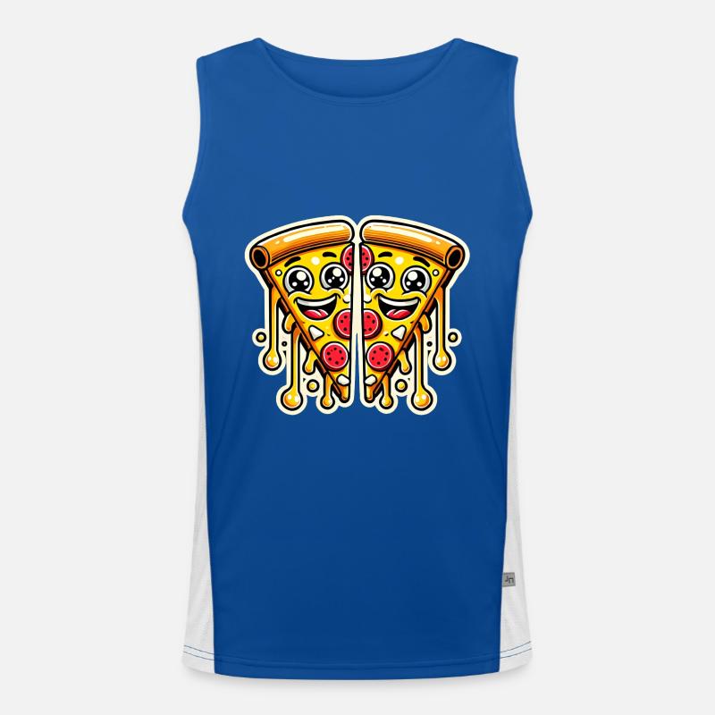 Dormir manger pizza répéter design drôle Débardeur respirant contrasté Homme 