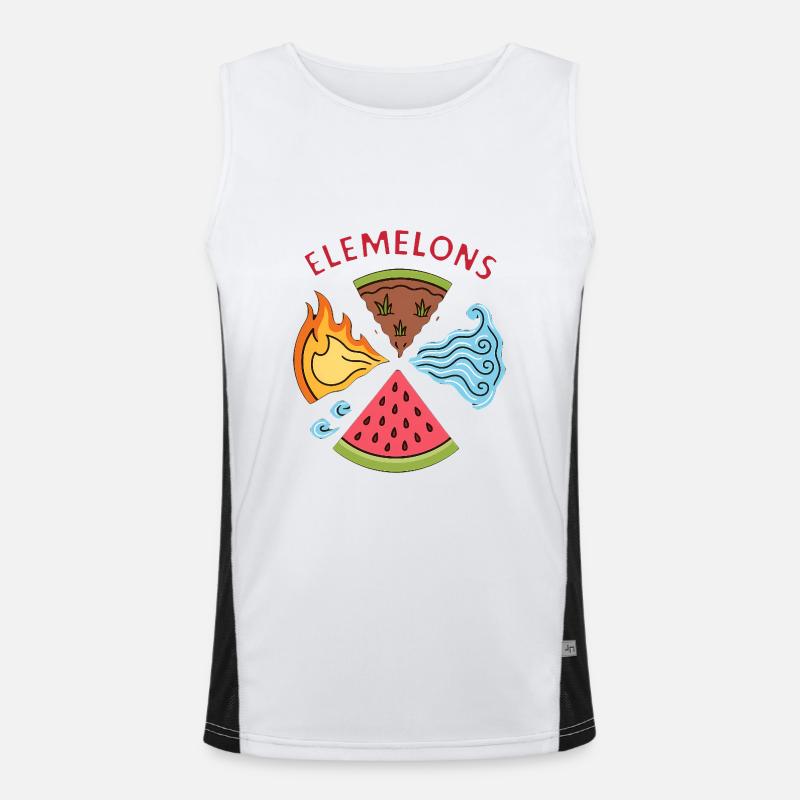 Elemelons Conception élémentaire de pastèque Débardeur respirant contrasté Homme 