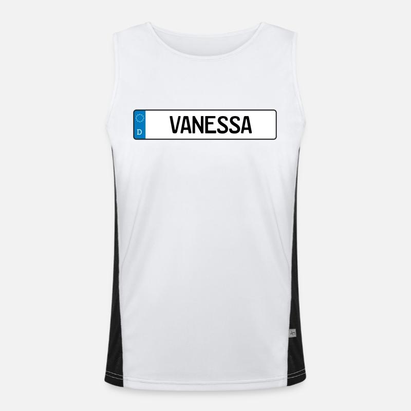 Vanessa Namensschild Geschenk Funktionelles Kontrast-Tank Top für Männer 