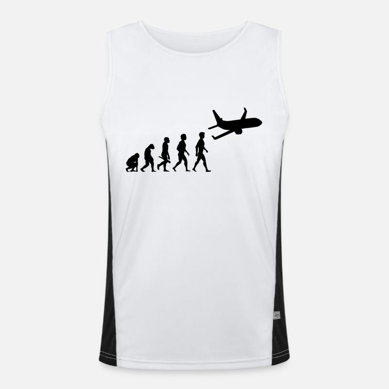 plane fliers fly evolution pilots cockpit Men's Functional Contrast Tank Top 