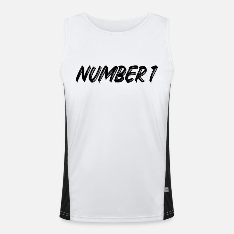 Number 1 - one - first - first - 1 - number 1 Men's Functional Contrast Tank Top 