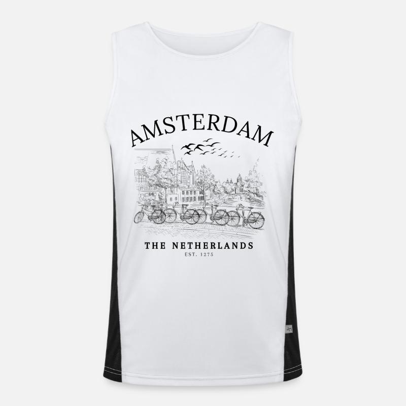 Amsterdam The Netherlands Classic Men's Functional Contrast Tank Top 