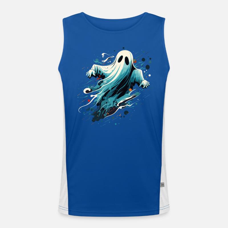 Ghost Illustration Men's Functional Contrast Tank Top 