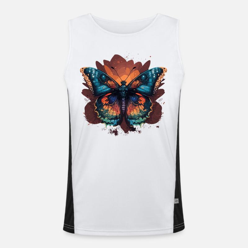 Zierlicher Schmetterling Funktionelles Kontrast-Tank Top für Männer 