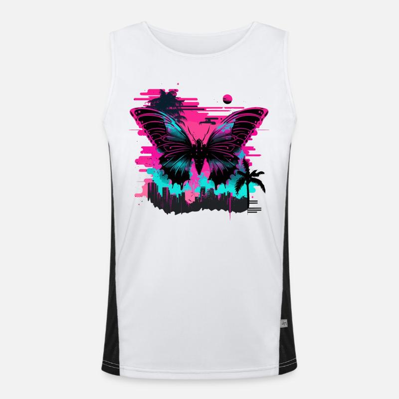 Dreamy Vaporwave Butterfly Men's Functional Contrast Tank Top 
