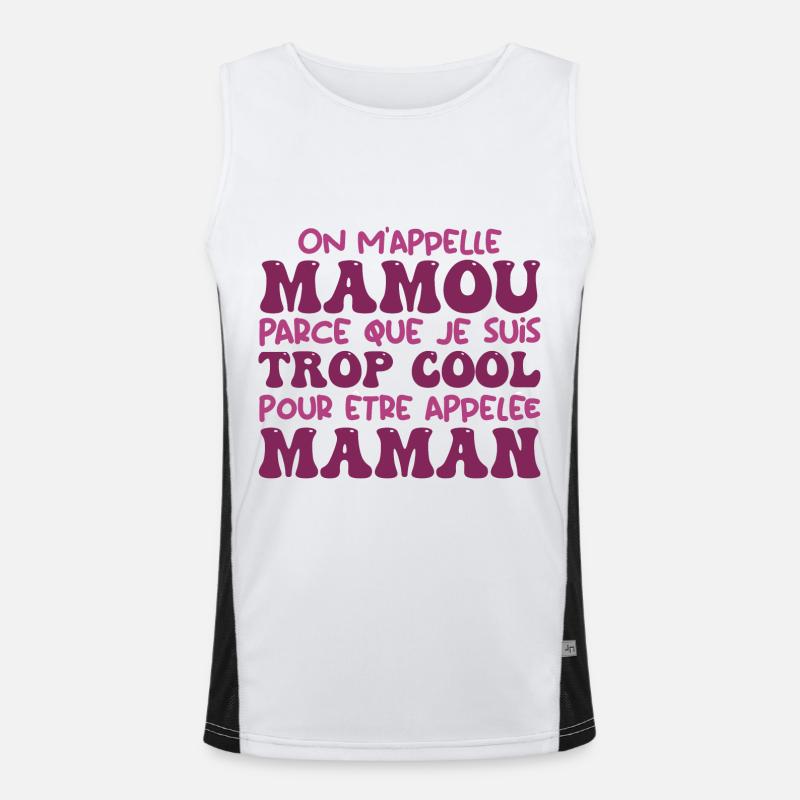 On M'appelle Mamou Parce Que Trop Cool Maman Débardeur respirant contrasté Homme 