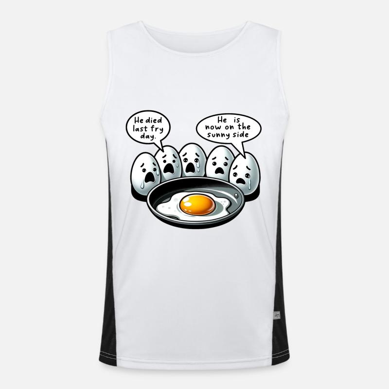 Eggs Fried Egg Easter Meme Men's Functional Contrast Tank Top 