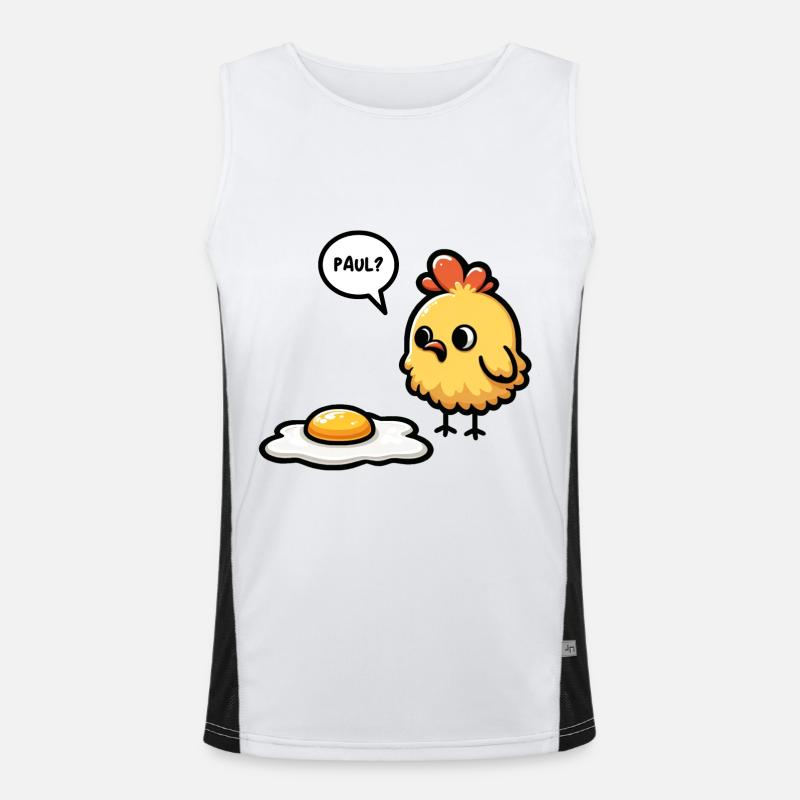 Eggs Fried Egg Easter Meme Men's Functional Contrast Tank Top 