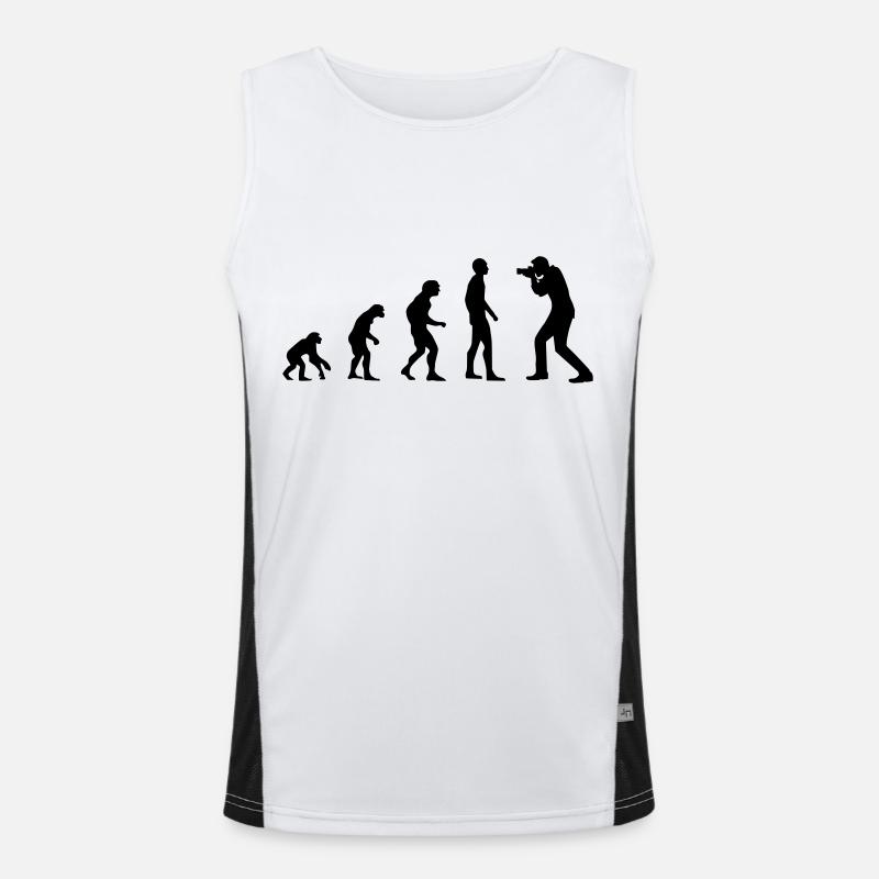 Evolution photographer - Men's Functional Contrast Tank Top  - white/black
