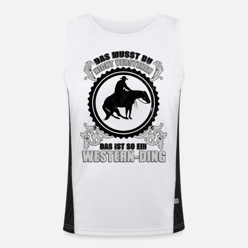 Das ist so ein Western-Ding. Funktionelles Kontrast-Tank Top für Männer 