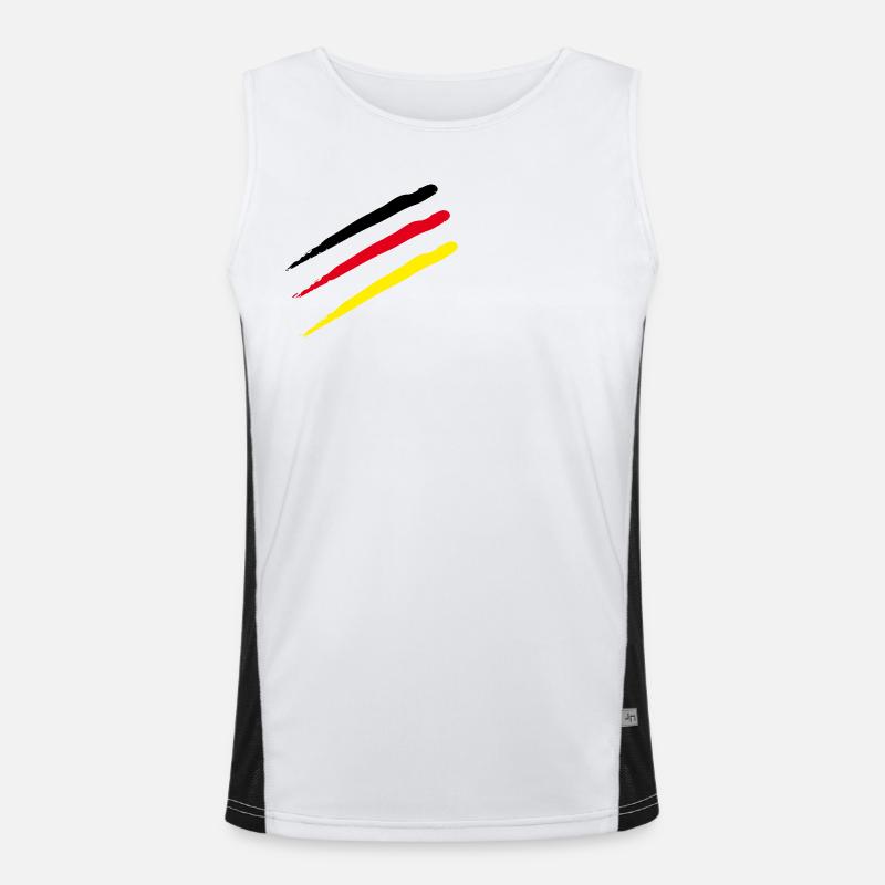 Germany Stripe Scratch Marks Men's Functional Contrast Tank Top 