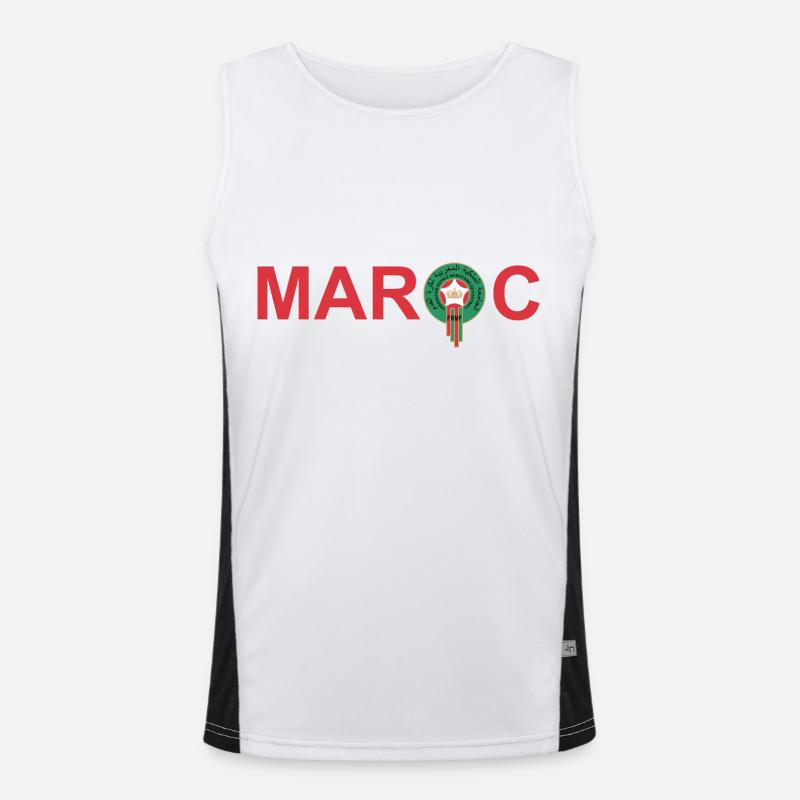 Morocco - Men's Functional Contrast Tank Top - white/black