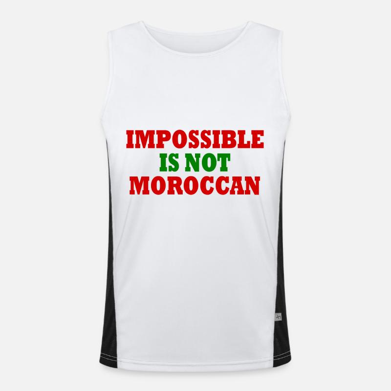impossible is not moroccan - morocco Men's Functional Contrast Tank Top 