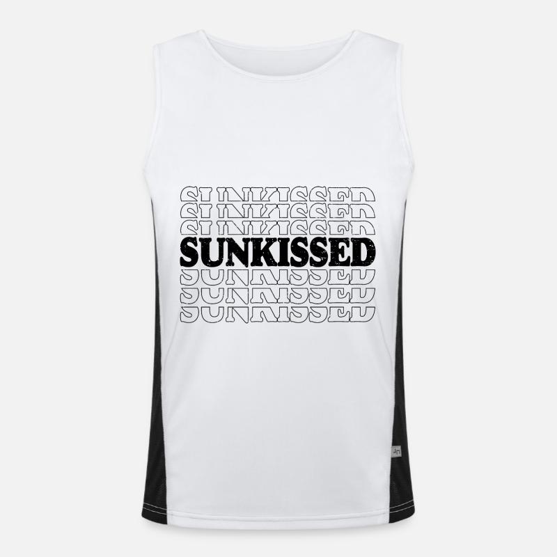 Sunkissed Minimalist Text Design T-Shirt Débardeur respirant contrasté Homme 