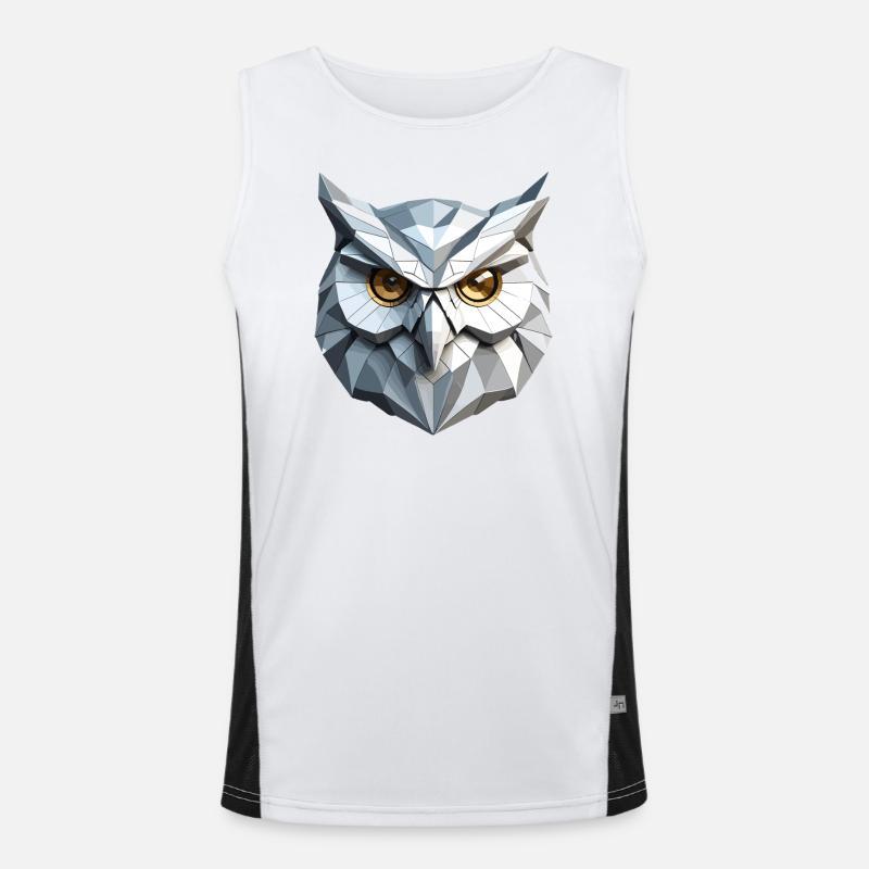 Masque de hibou - Design Low Poly Débardeur respirant contrasté Homme 