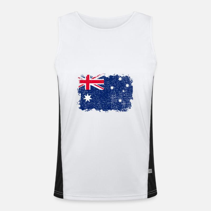 Australien Flagge Funktionelles Kontrast-Tank Top für Männer 