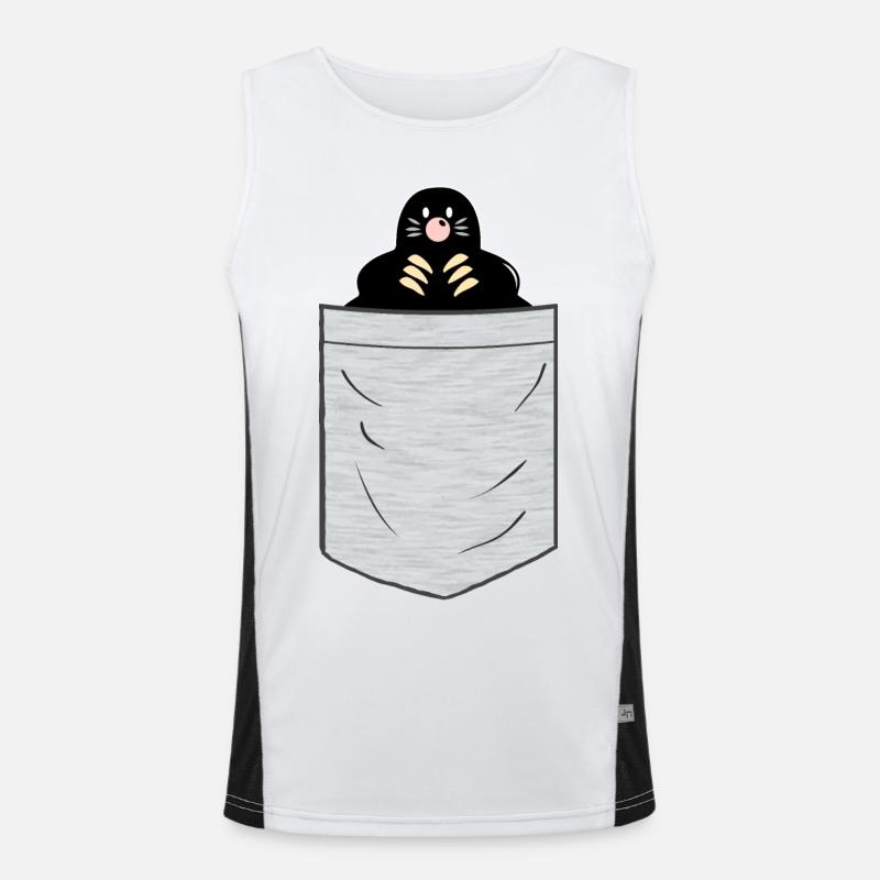 Mole Breast Pocket Men's Functional Contrast Tank Top 