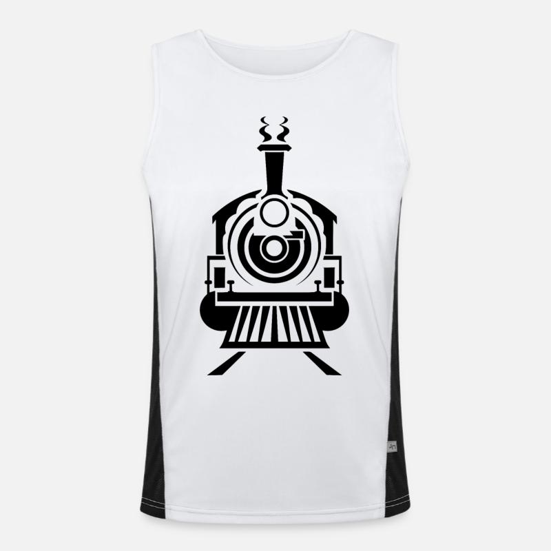 Dampflok Grafik Funktionelles Kontrast-Tank Top für Männer 